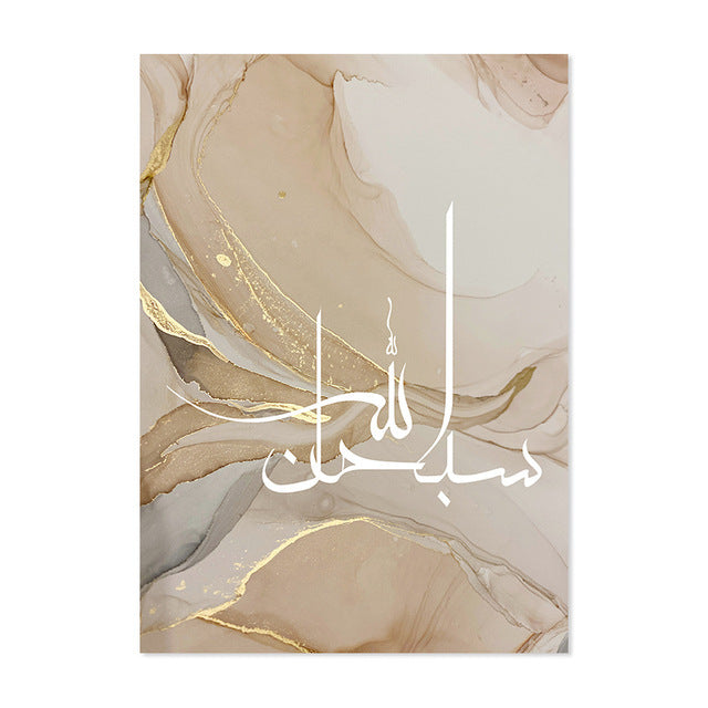 Gold Marble Fluid Abstract Poster Canvas Painting