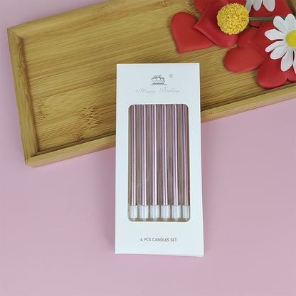 Electroplating Pencil Candle Straight Rod Birthday Gold Champagne Gold Color Wedding Party Decoration