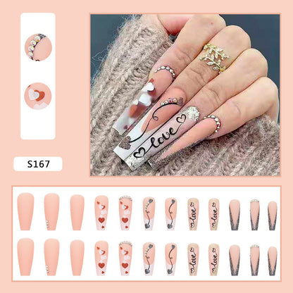 Embossed Diamond Style True Love Ballet Sweet Square Nail Sticker