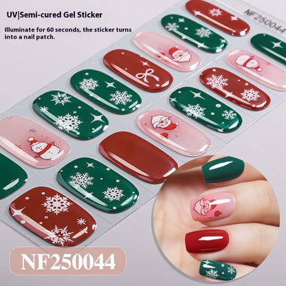 Semi-cured New Christmas Gel Nail Stickers