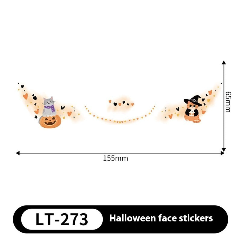 Halloween Makeup Stickers Dress Up Cute Painted