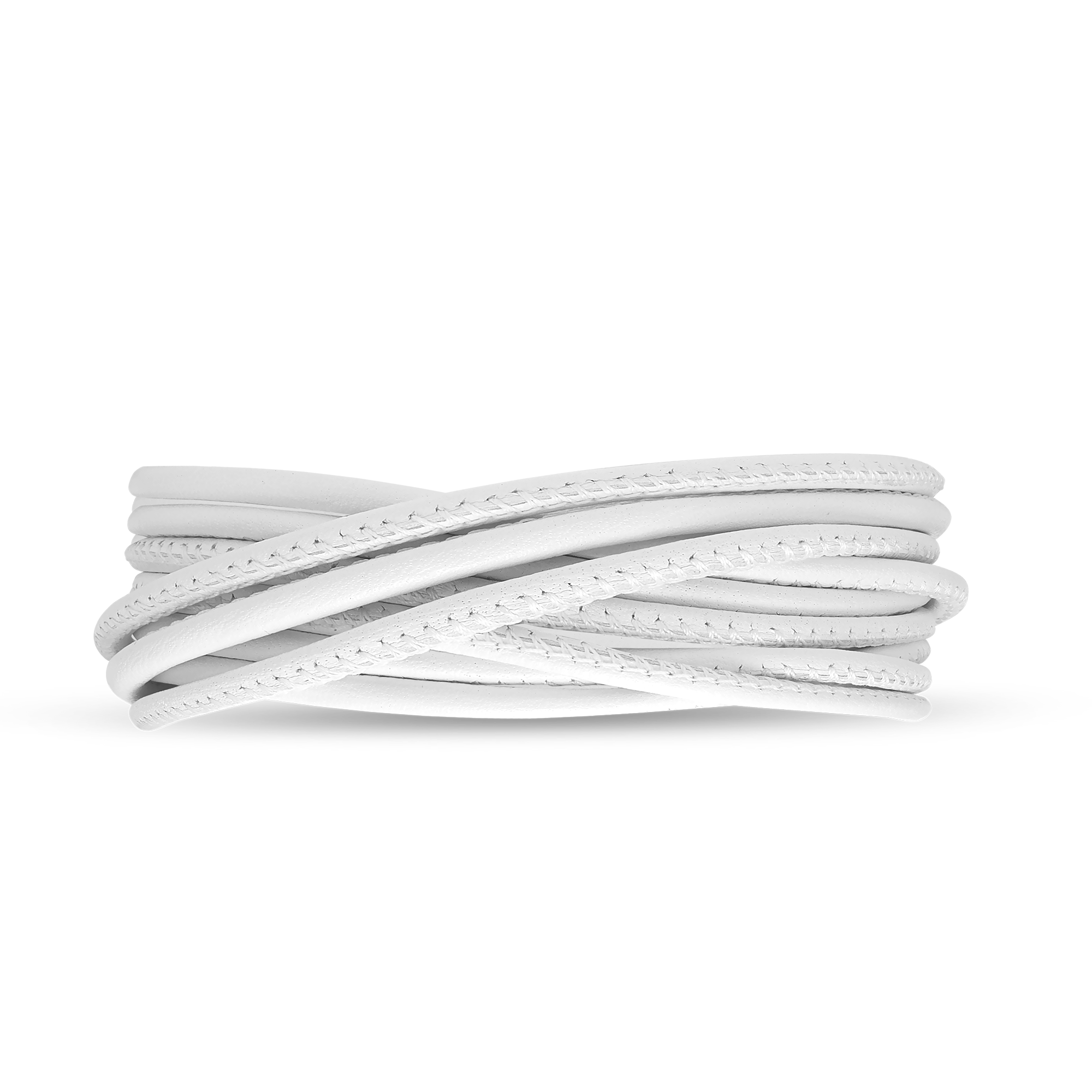 3 strenget Leather Bracelet - White  Christina Design London