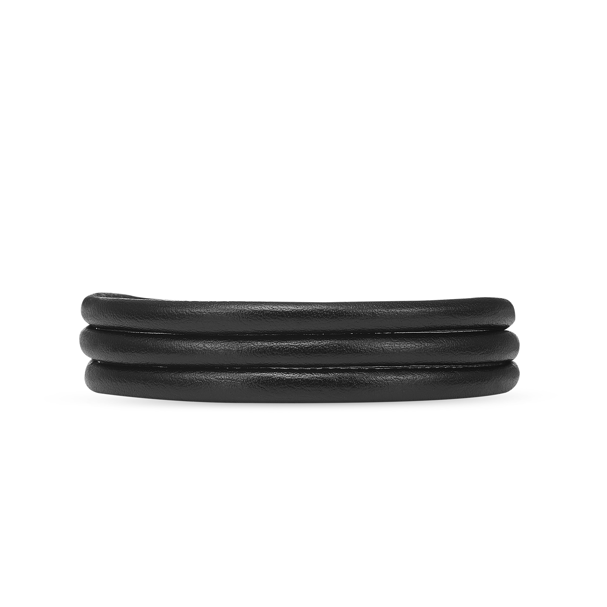 Slim Leather Bracelet - Black - 70 cm