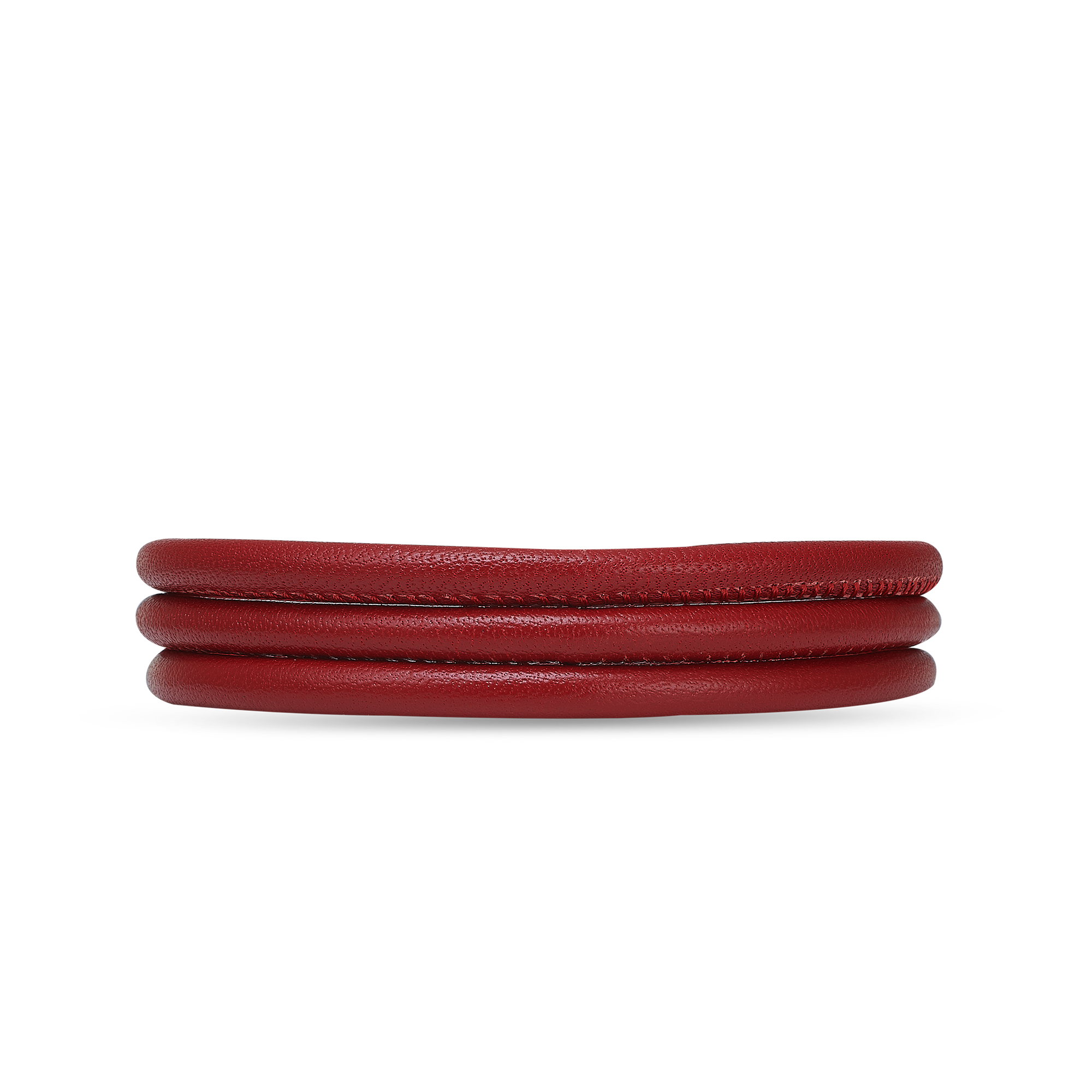 Slim Leather Bracelet - Red - 70 cm