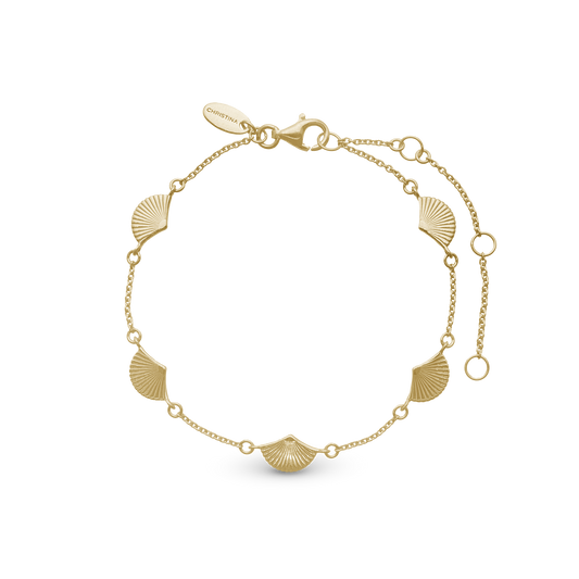 Fan Bracelet - Light brush Gold Plated Sterling Silver