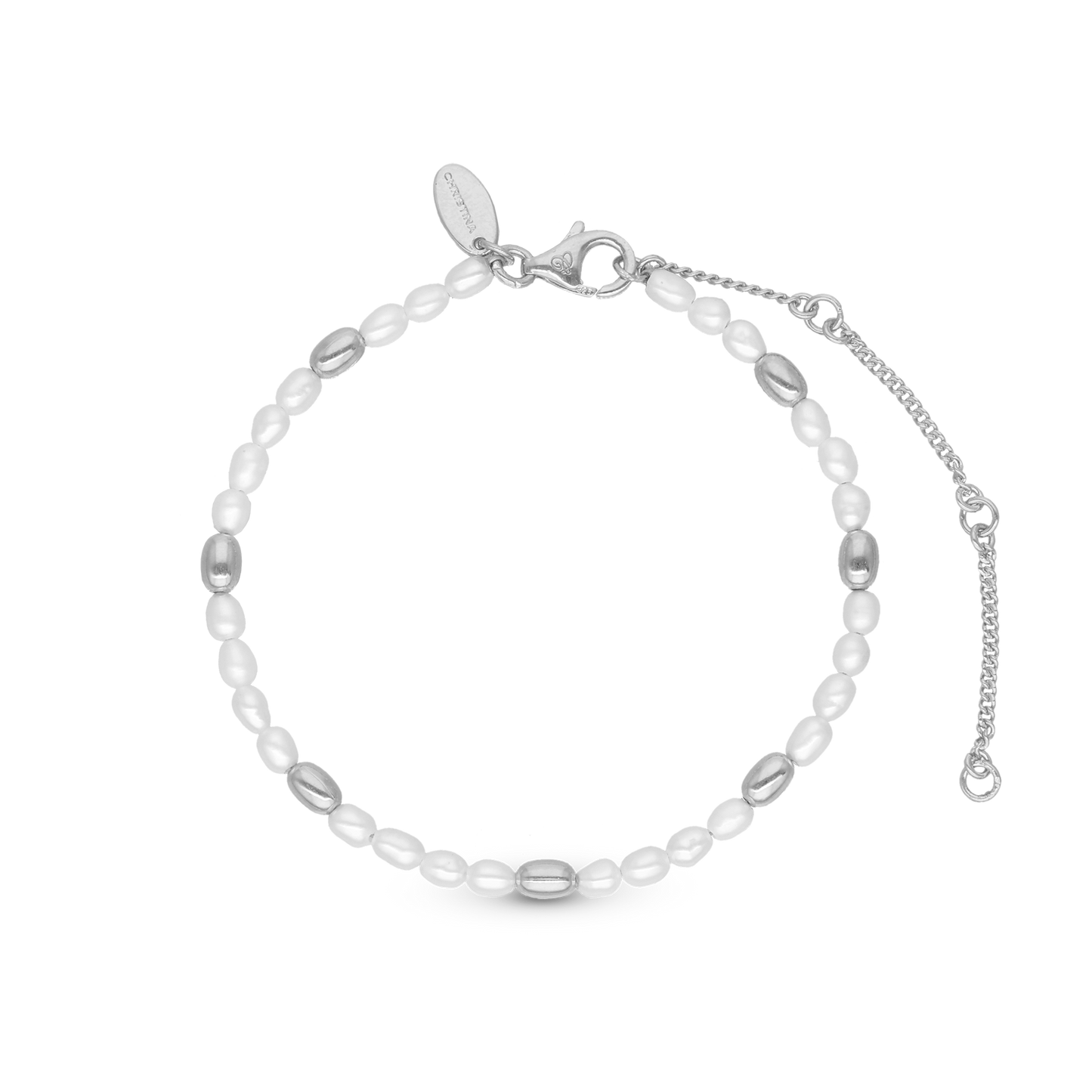Magic Pearl Bracelet - Sterling Silver with 26 white Ferskvandsperler