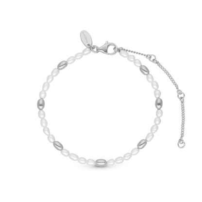 Magic Pearl Bracelet - Sterling Silver with 26 white Ferskvandsperler