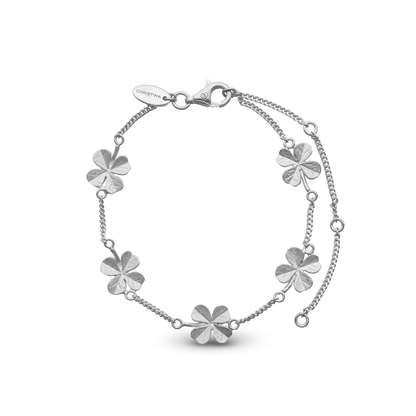 FoWatch Leaf Clover Bracelet - Light brush Sterling Silver