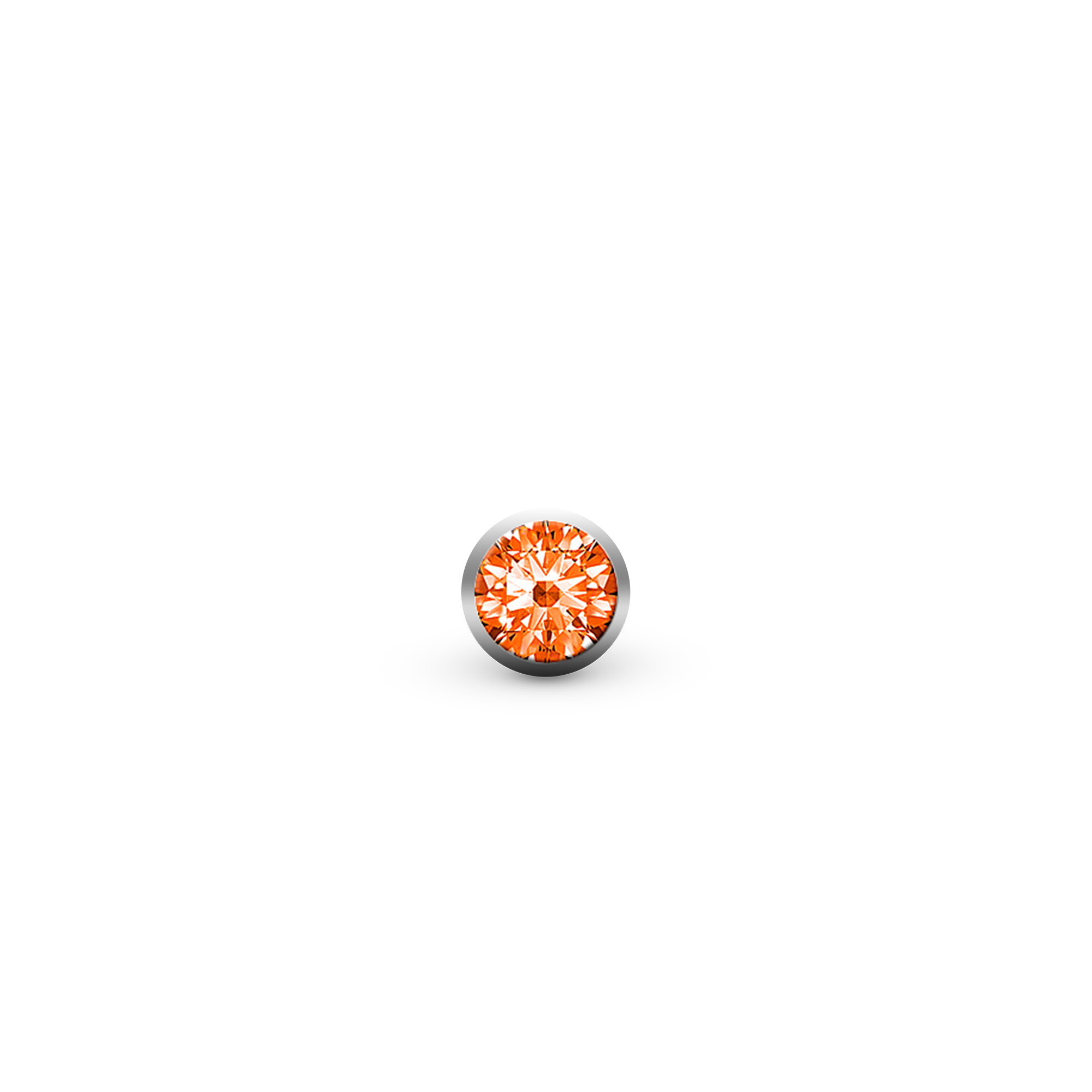 Orange sten for Collect Watch forbehør for Watche - with 1 Cubic Zirkonia