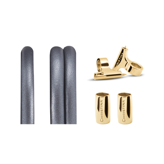 Classic Leather set for Watch - Gunmetal - CHRISTINA