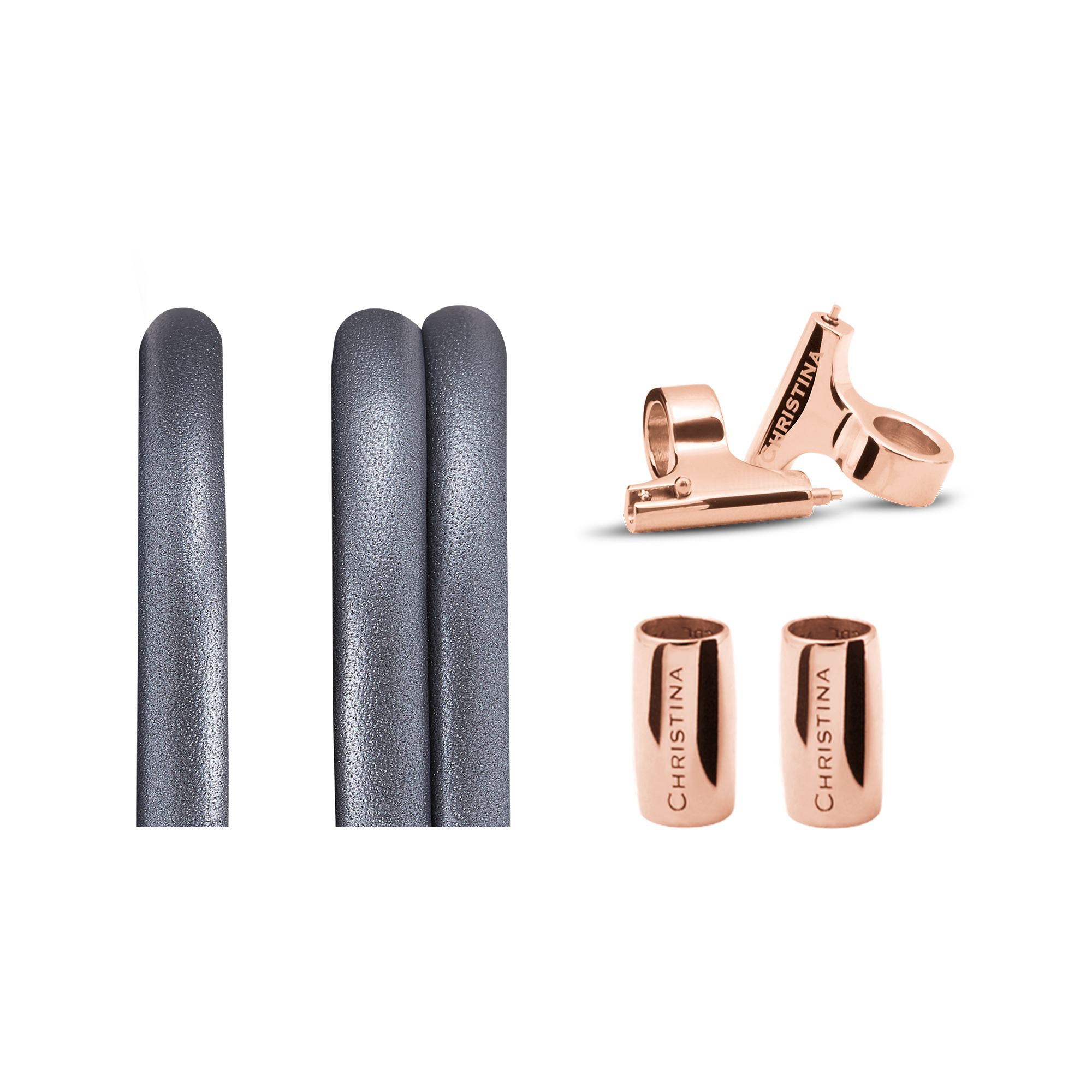 Classic Leather set for Watch - Gunmetal - CHRISTINA