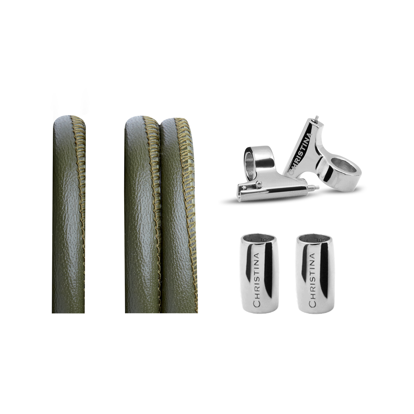 Classic Leather set for Watch - Olive - CHRISTINA