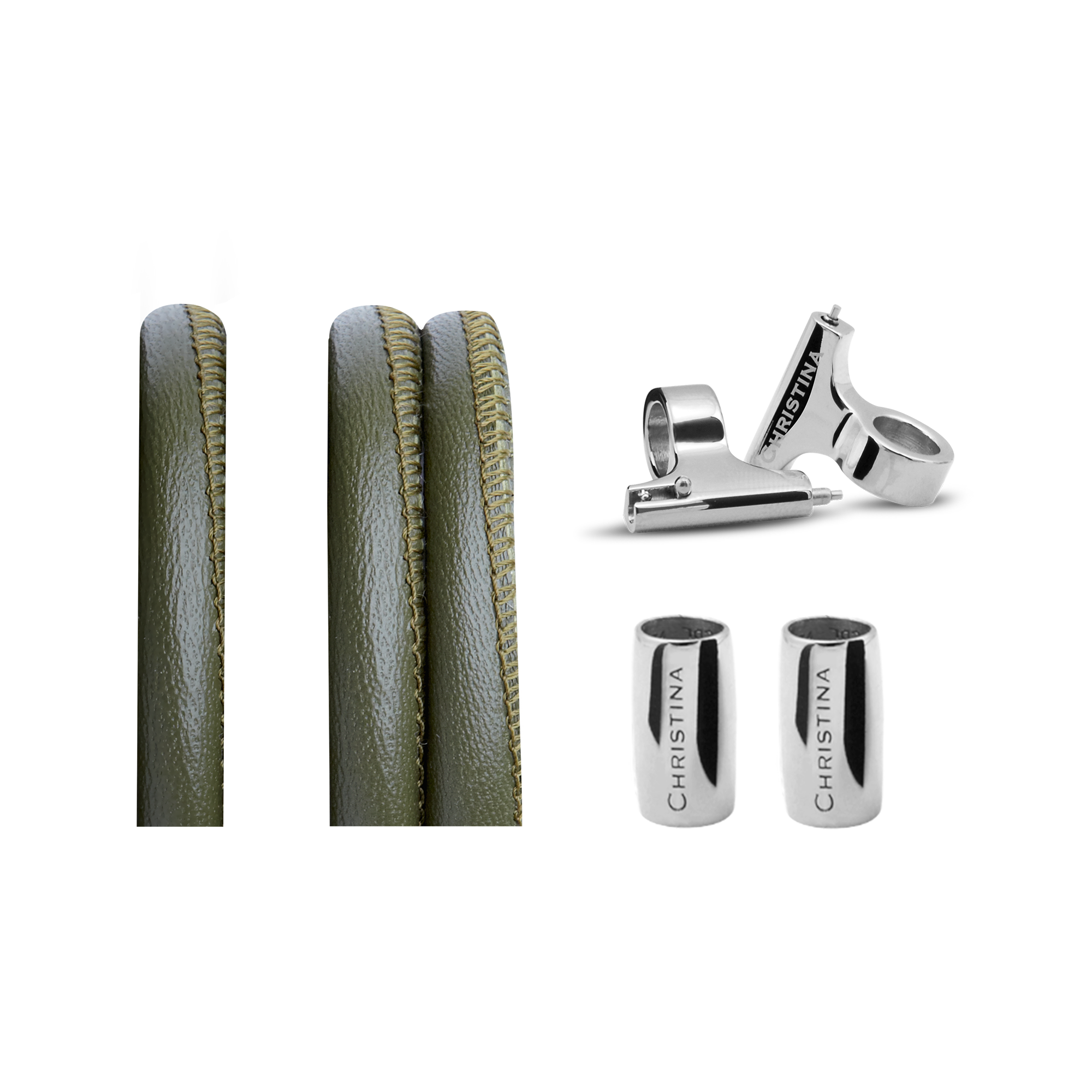 Classic Leather set for Watch - Olive - CHRISTINA