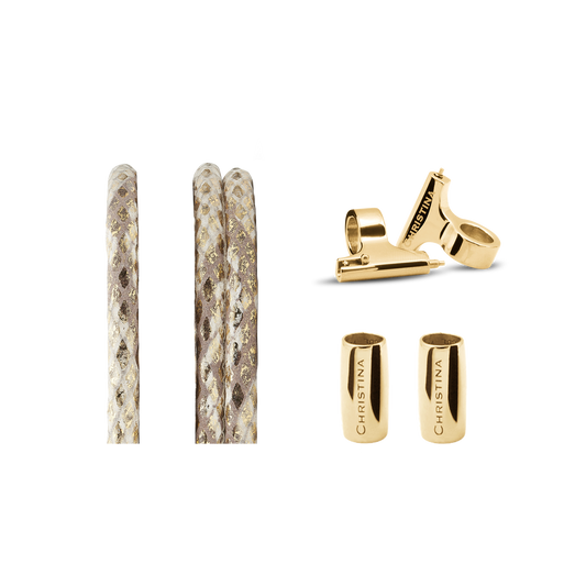 Slim Leather set for Watch - Gold Snake - CHRISTINA