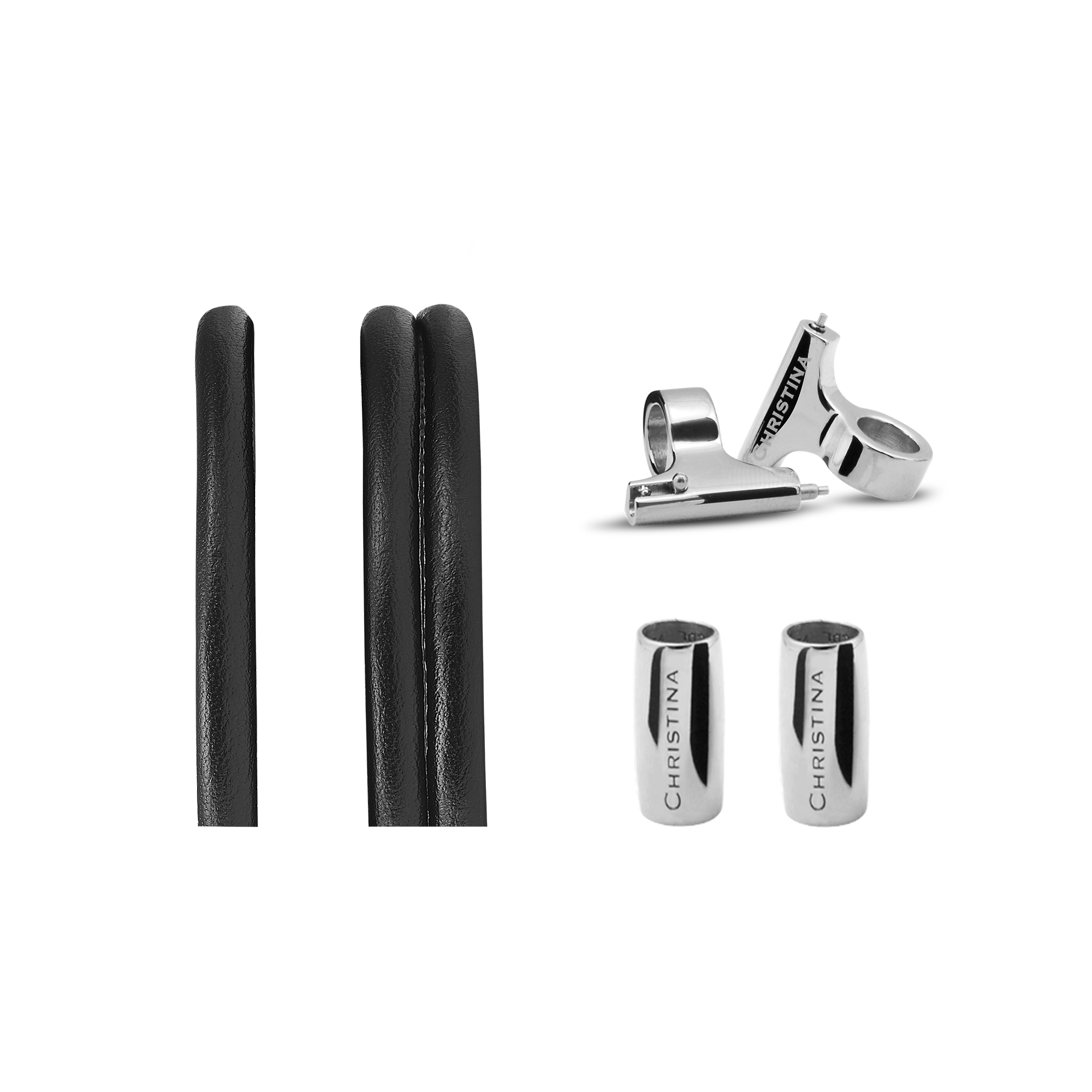 Slim Leather set for Watch - Black - CHRISTINA