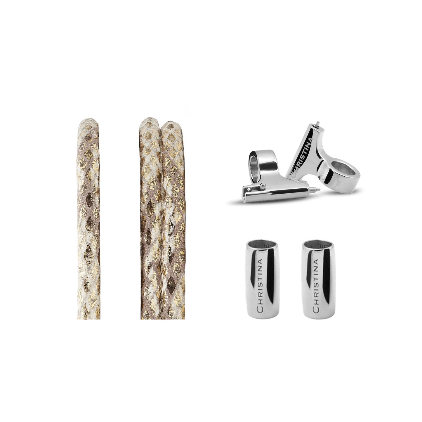 Slim Leather set for Watch - Gold Snake - CHRISTINA