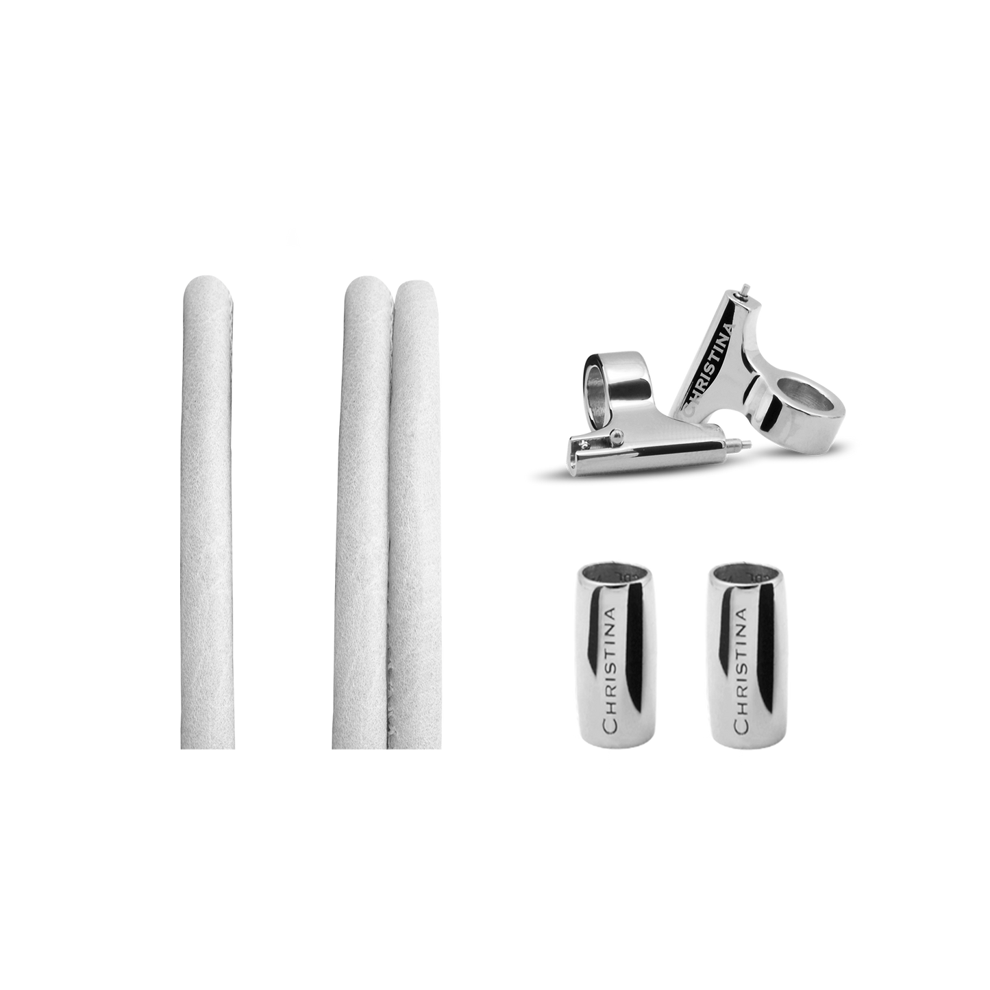 Slim Leather set for Watch - White - CHRISTINA