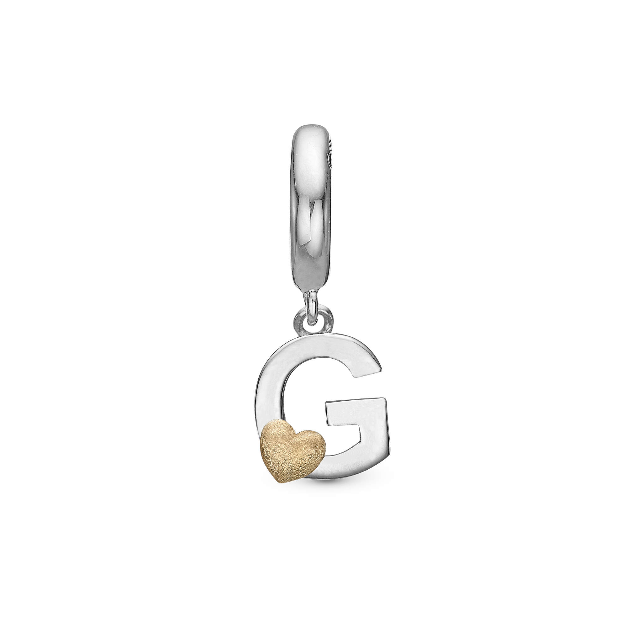 Letter G Drop Charm 6 mm for Leather Bracelet - Polished Bicolor
