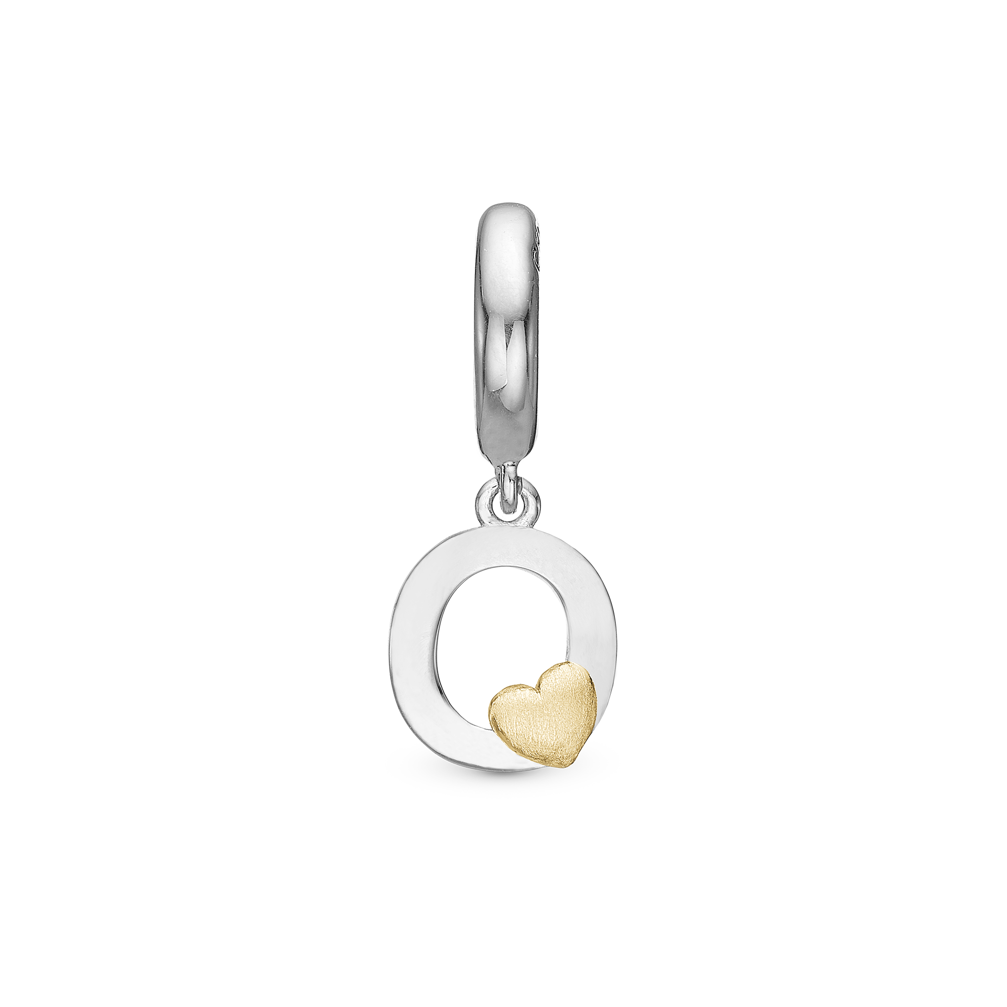 Letter O Drop Charm 6 mm for Leather Bracelet - Polished Bicolor