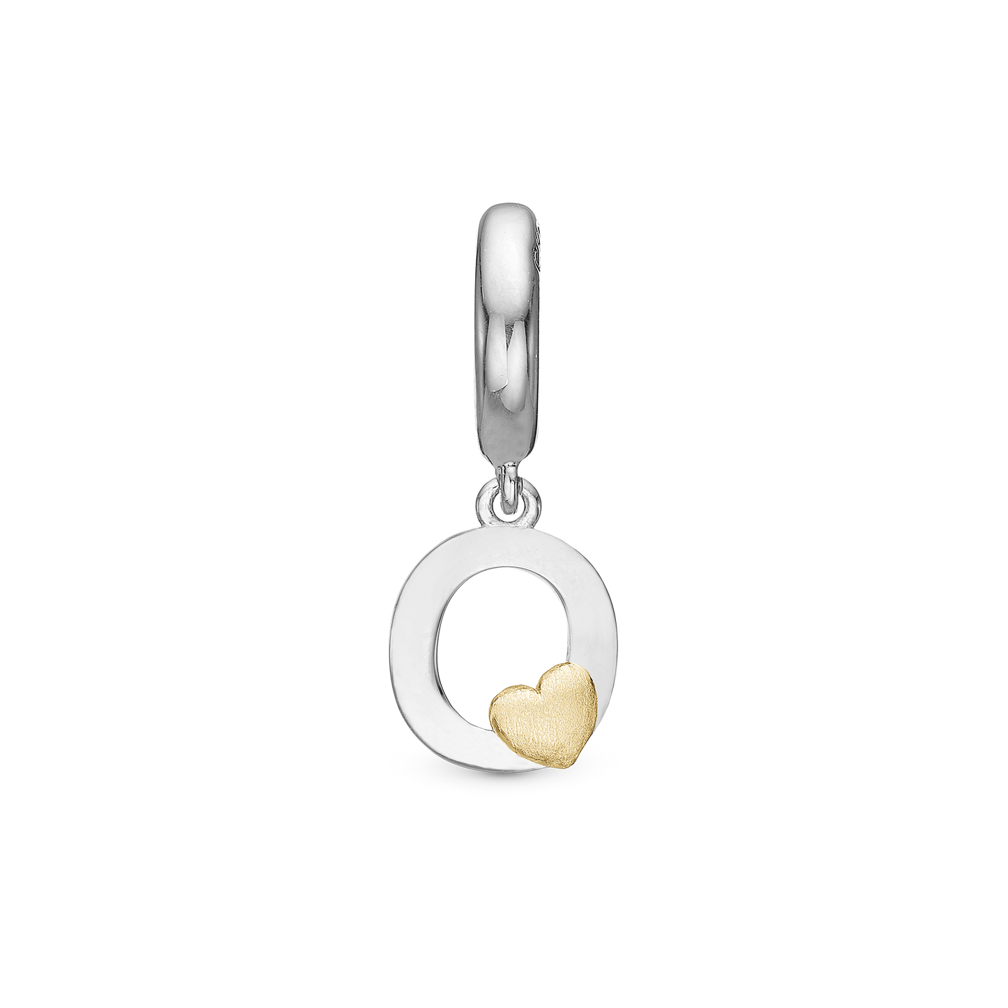 Letter O Drop Earring Charm 6 mm for Bracelet - Polished Bicolor
