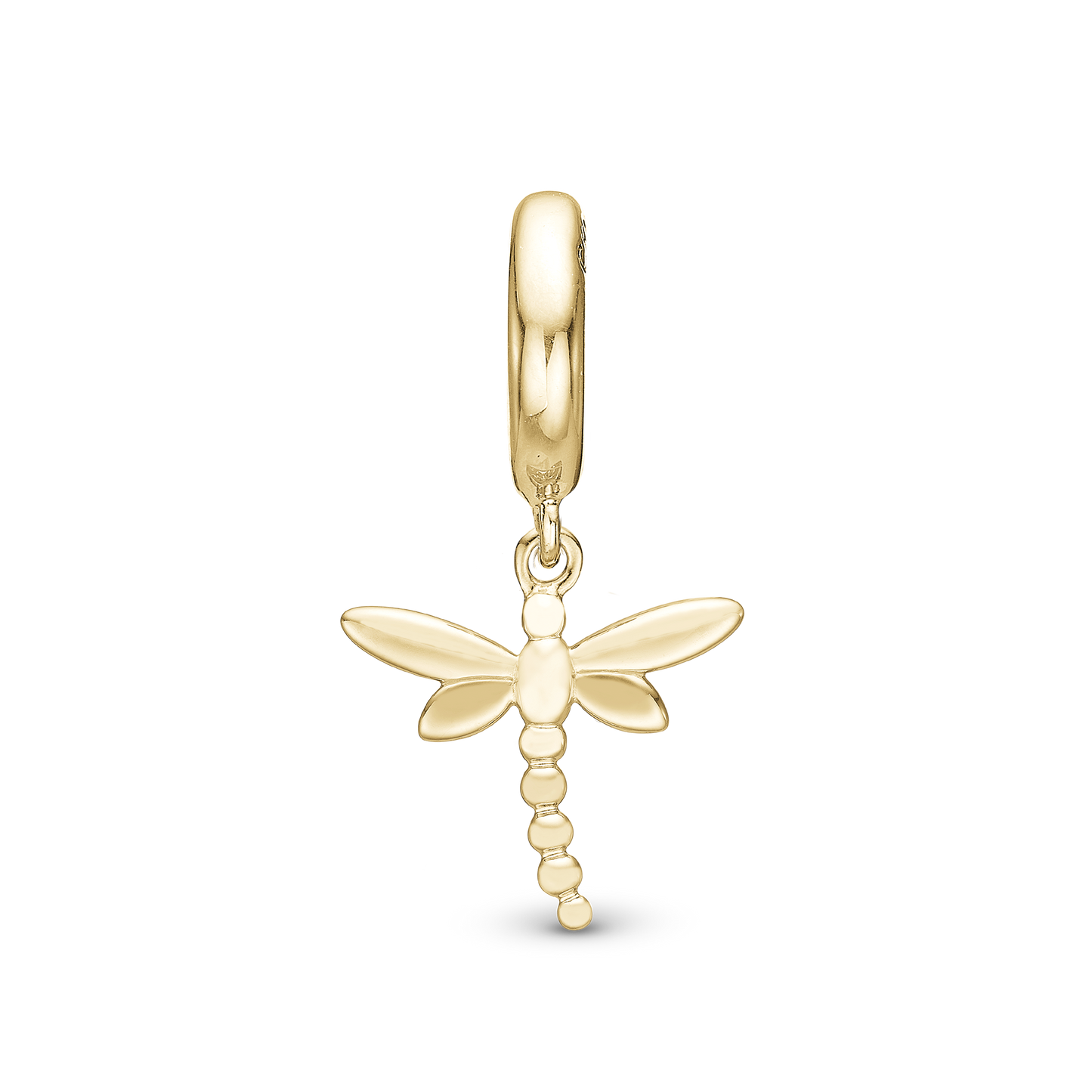 Dragonfly Drop Earring Charm 6 mm for Bracelet - Gold Plated Sterling Silver