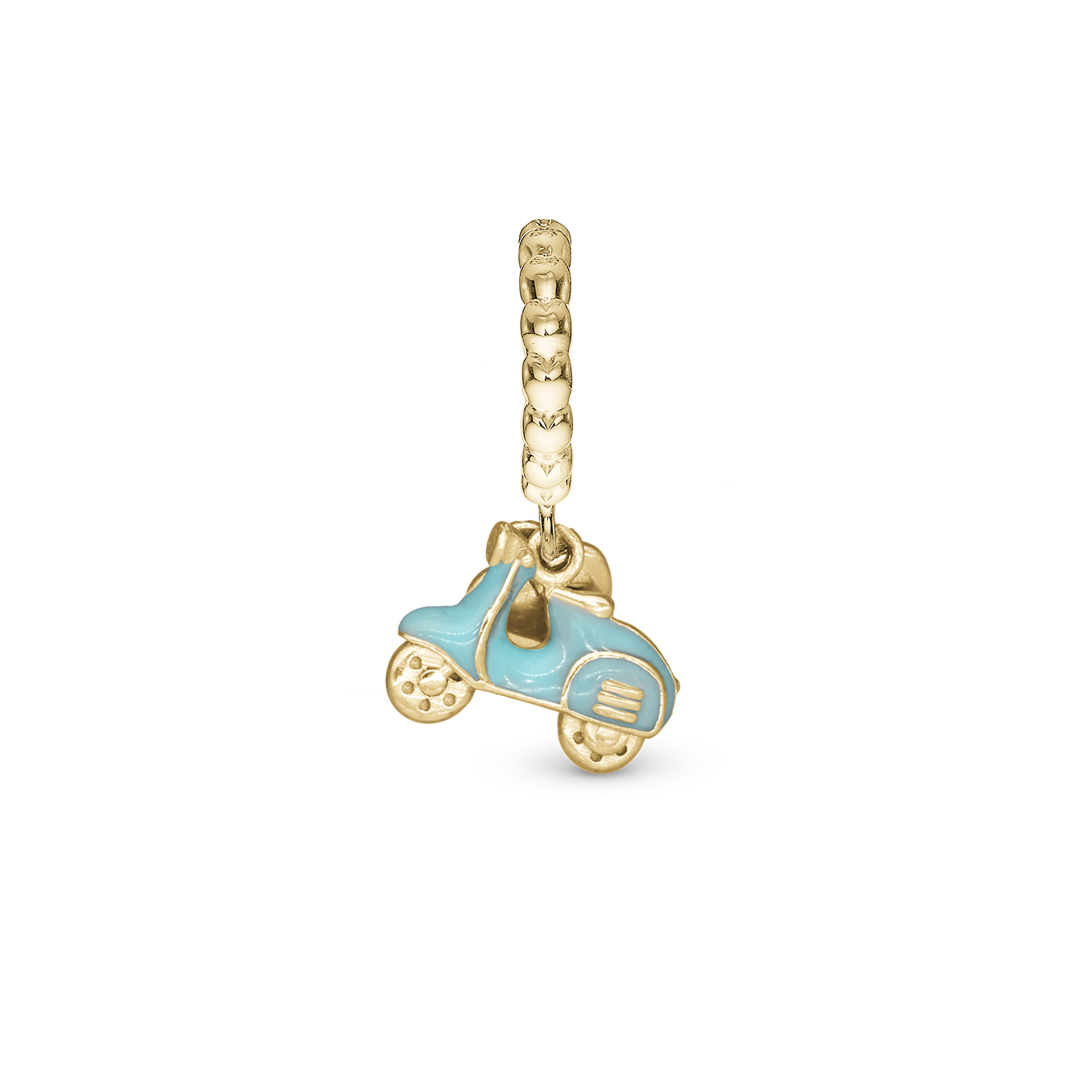 Dolce Vita Hænger Charm 6 mm Til Armbånd - Blankpoleret Forgyldt Sterling Sølv m. 1 Cubic Zirkonia