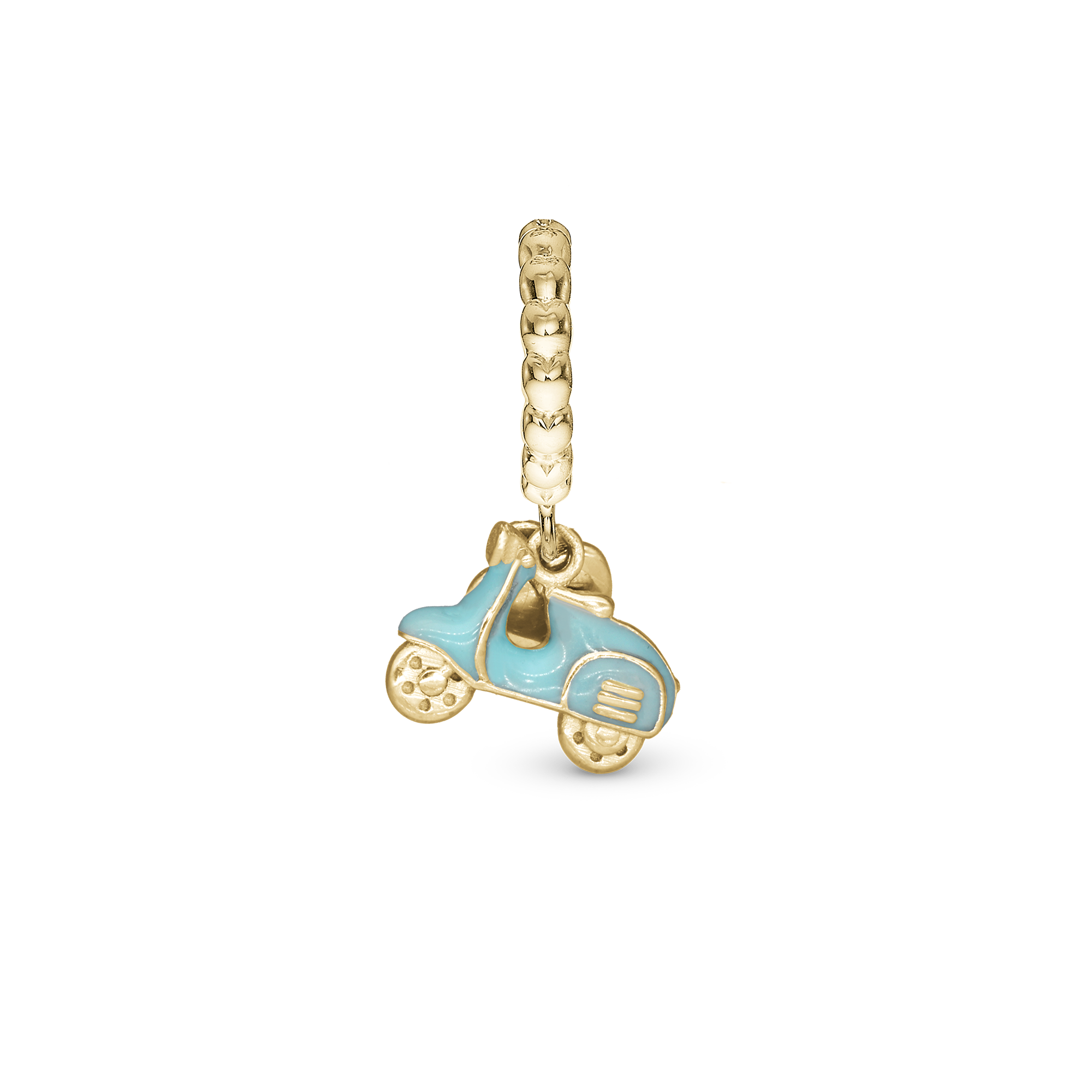 Dolce Vita Hænger Charm 6 mm Til Armbånd - Blankpoleret Forgyldt Sterling Sølv m. 1 Cubic Zirkonia