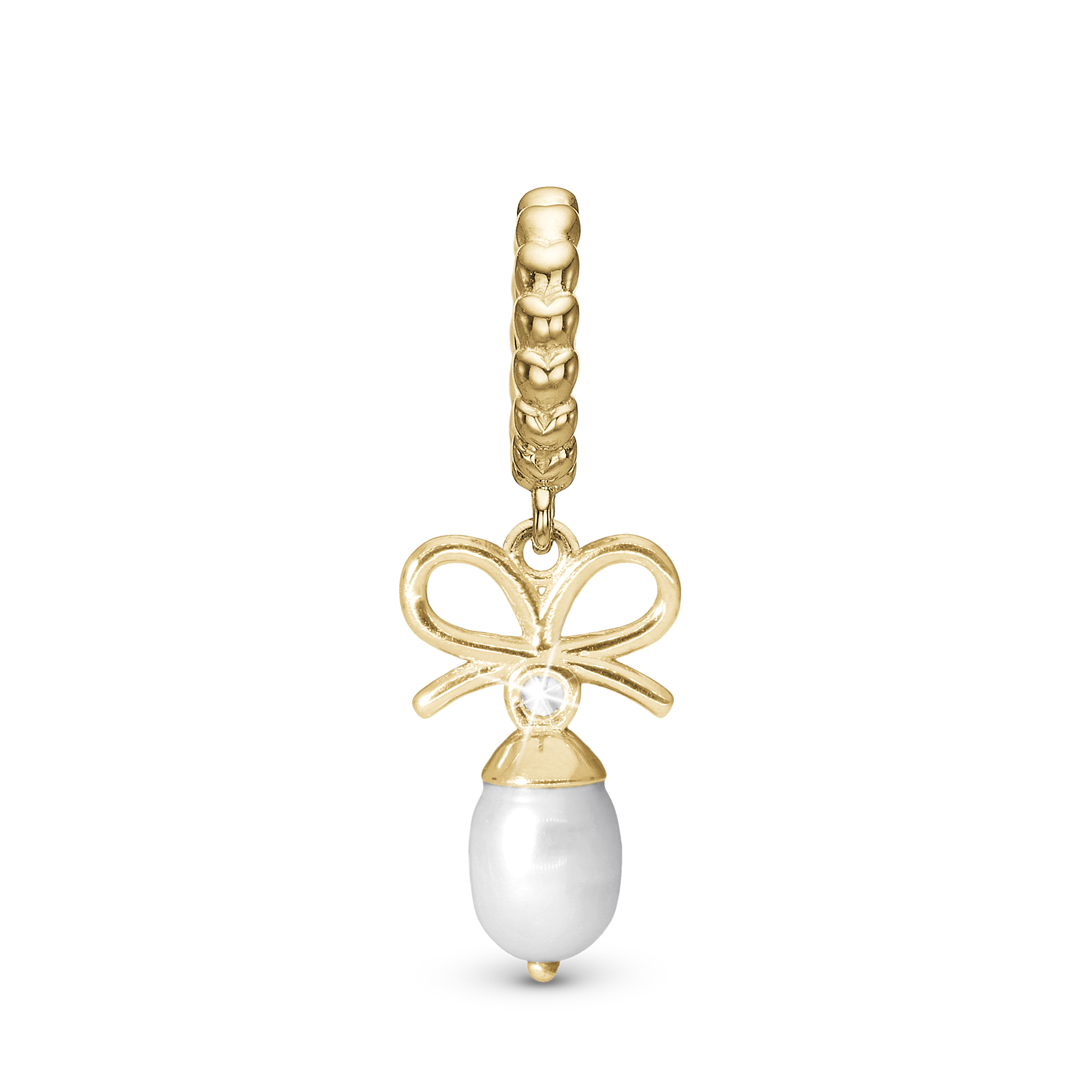 Celebrate Hænger Charm 6 mm Til Armbånd - Blankpoleret Forgyldt Sterling Sølv m. 1 Cubic Zirkonia