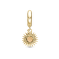 Glow in the dark - Sun Drop Earring Charm 6 mm for Bracelet - Polished Gold Plated Sterling Silver