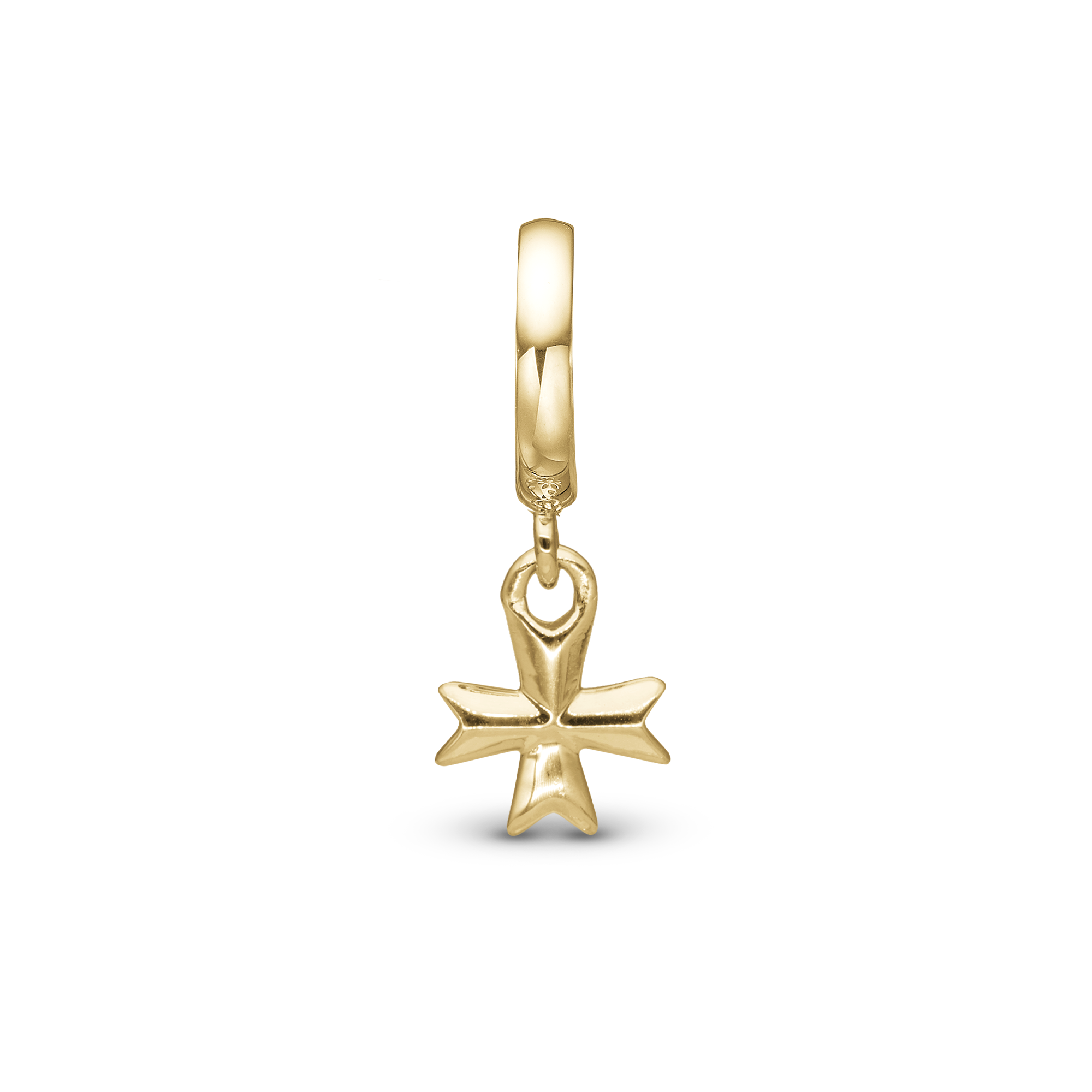 Maltese Cross Solid Dangle Charm 6 mm for Bracelet – Gold-Plated Sterling Silver