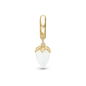 White Chalcedony charm forgyldt Charms til læderarmbånd - CHRISTINA