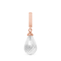 Crystal Quartz Drop Earring Charm 6 mm for Bracelet - Rose Gold Plated with 1 Krystalkvarts