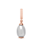 Grey Pearl Drop rose gold plated Drop Earring Charm 6 mm for Bracelet - Rose Gold Plated with 1 Ferskvandsperle