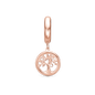 Topaz Tree of Life charm rosa forgyldt Charms til læderarmbånd - CHRISTINA
