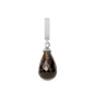 Smokey Quartz Drop Earring Charm 6 mm for Bracelet - Polished Sterling Silver with 1 Krystalkvarts