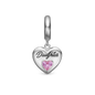 Daughter Hænger Charm 6 mm Til Armbånd - Blankpoleret Sterling Sølv m. 1 Turmalin
