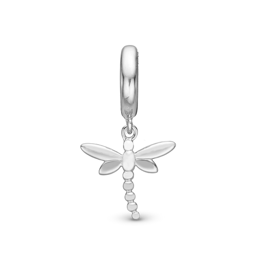 Dragonfly Drop Earring Charm 6 mm for Bracelet - Sterling Silver