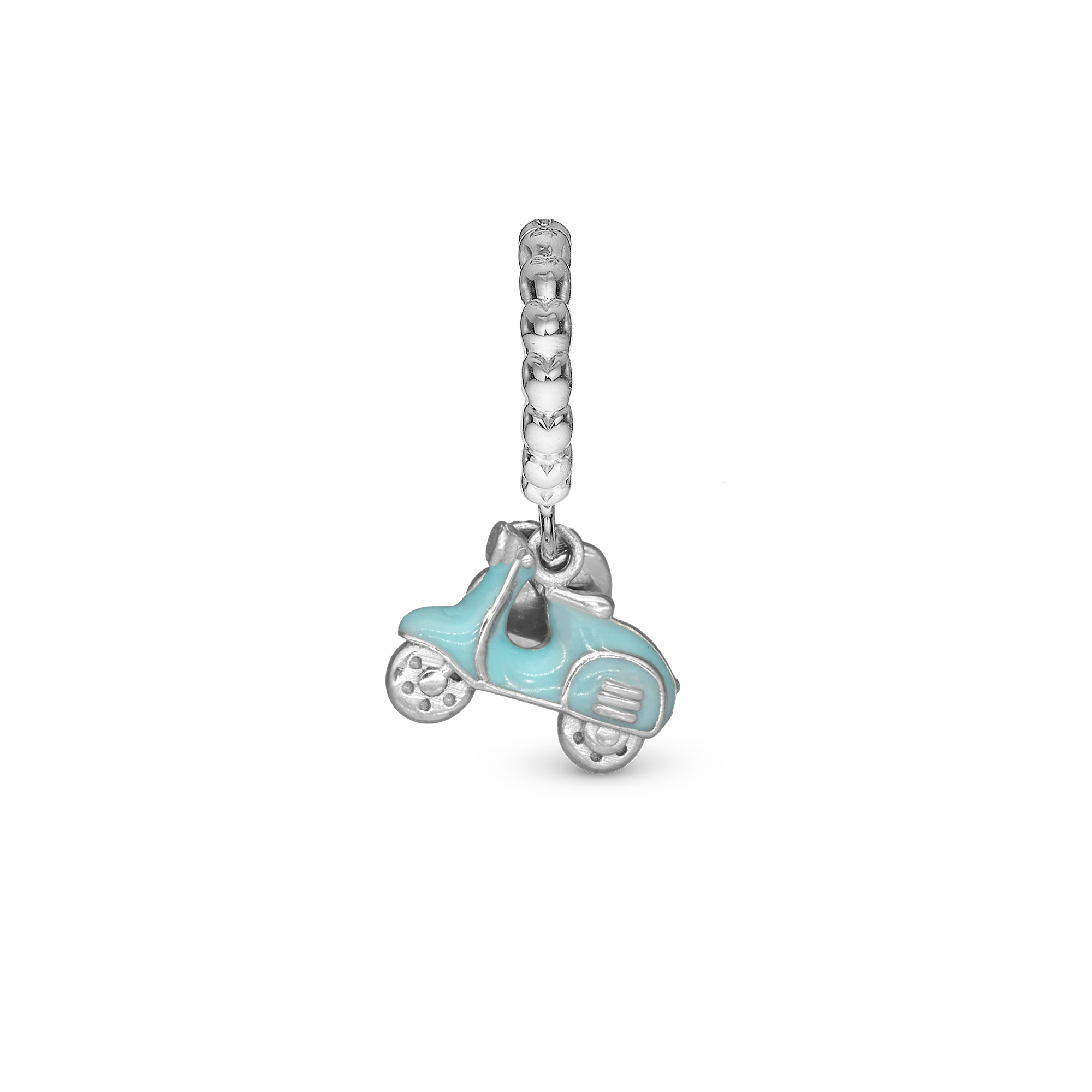 Dolce Vita Hænger Charm 6 mm Til Armbånd - Blankpoleret Sterling Sølv m. 1 Cubic Zirkonia