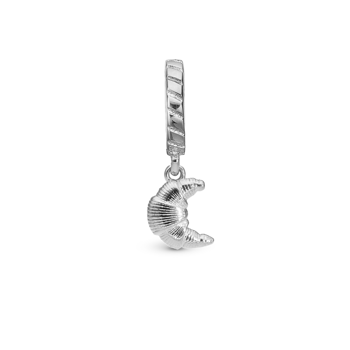 Croissant Drop Earring Charm 6 mm for Bracelet - Polished Sterling Silver