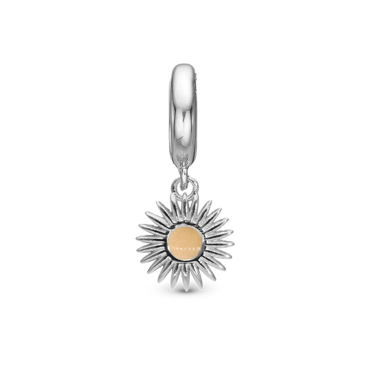 Glow in the dark - Sun Drop Earring Charm 6 mm for Bracelet - Polished Sterling Silver