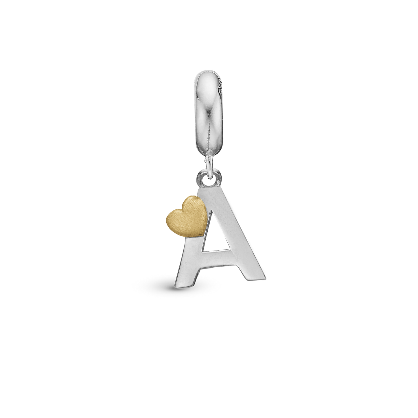 Letter A - Drop Earring Charm 4 mm for Bracelet - Polished Bicolor