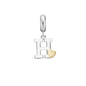 Letter H - Drop Earring Charm 4 mm for Bracelet - Polished Bicolor