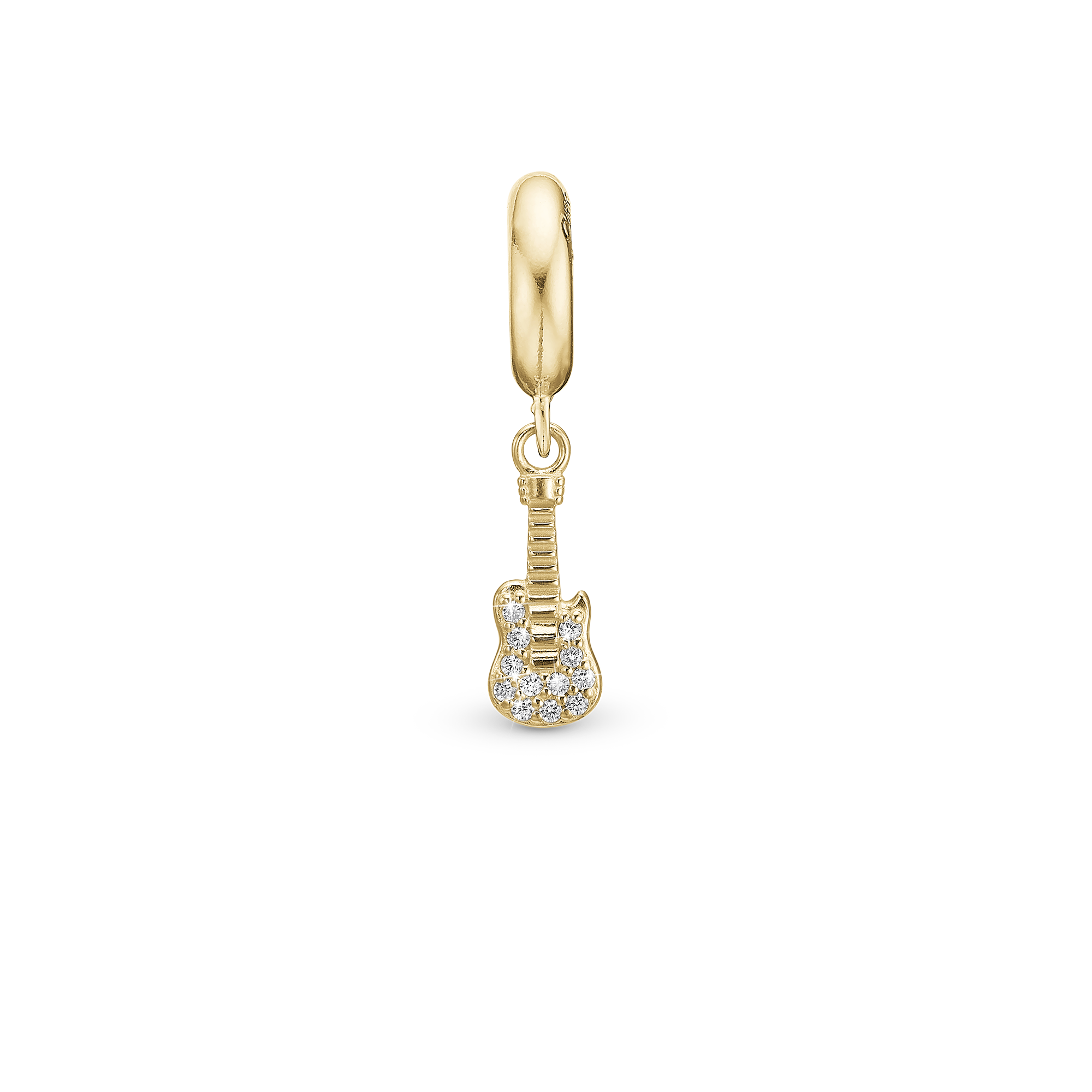 Fredag aften Blues - Drop Charm 4 mm for Bracelet - Gold Plated Sterling Silver