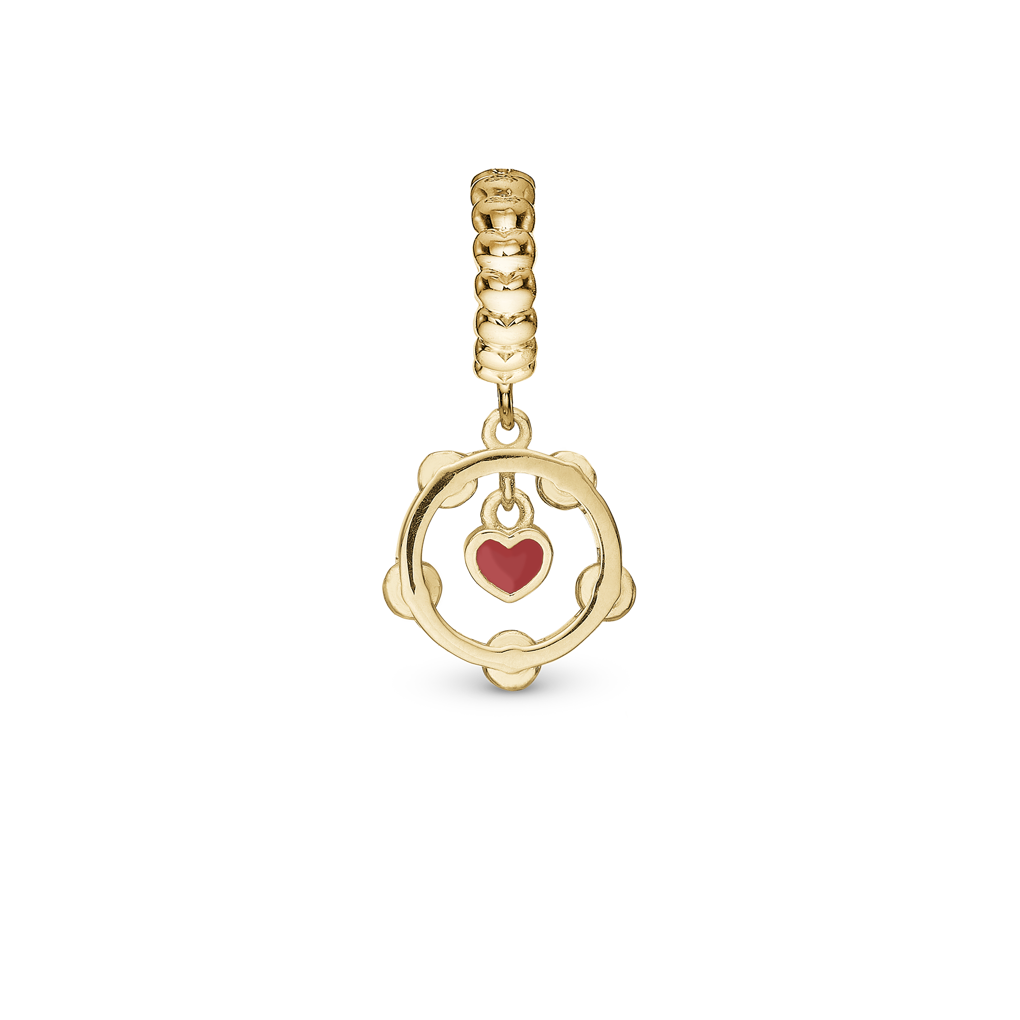 Fight for Love - Drop Charm 4 mm for Bracelet - Gold Plated Sterling Silver
