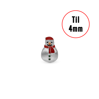 Christmas Charm Snemand - Charm 4 mm with Bracelet - Sterling Silver