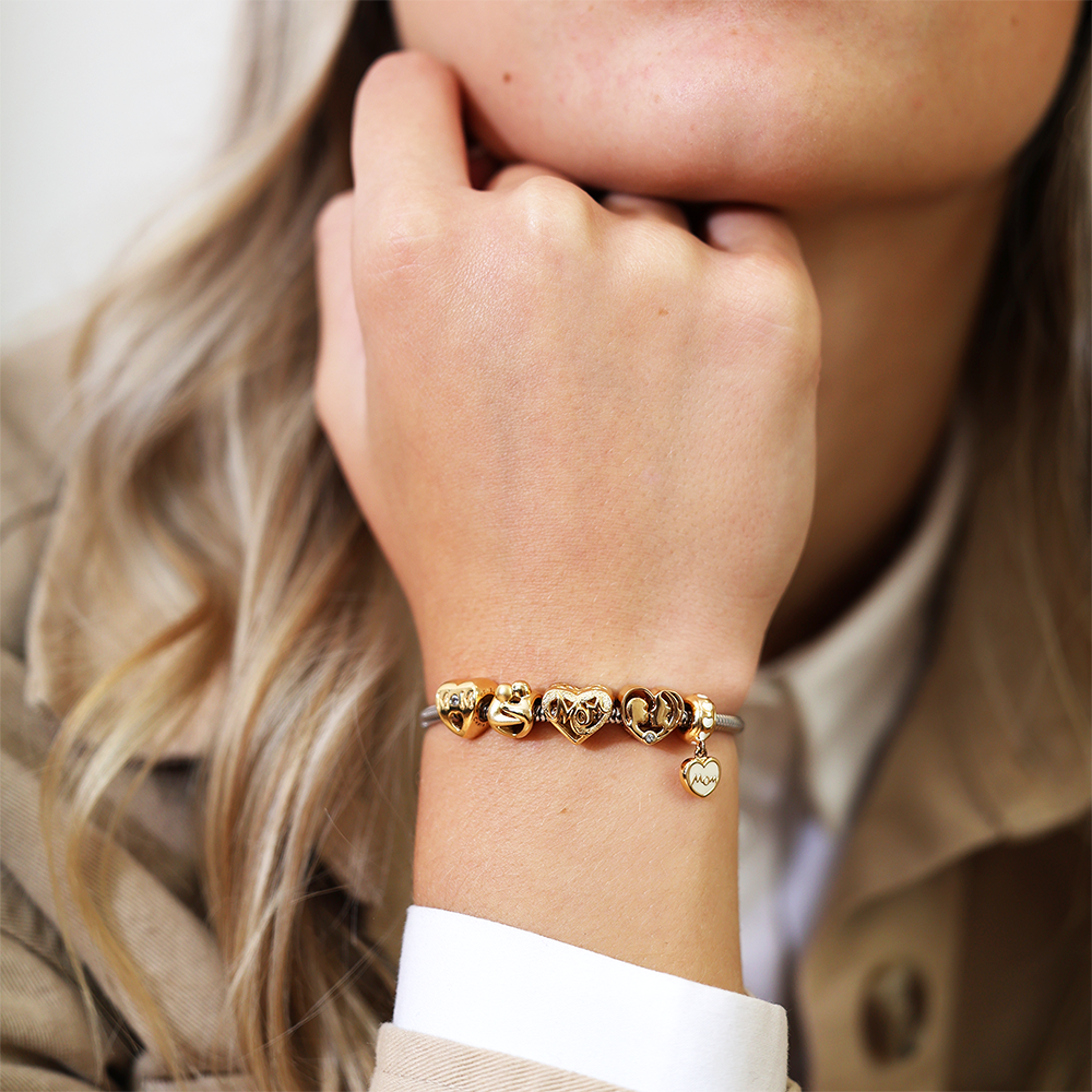 Mother & Child Charms with sølvBracelet - CHRISTINA