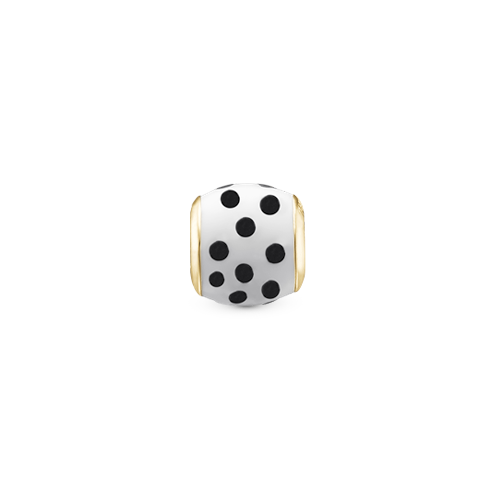 Spots of Dreams, enamel - Charm 4 mm for Bracelet - Gold Plated Sterling Silver