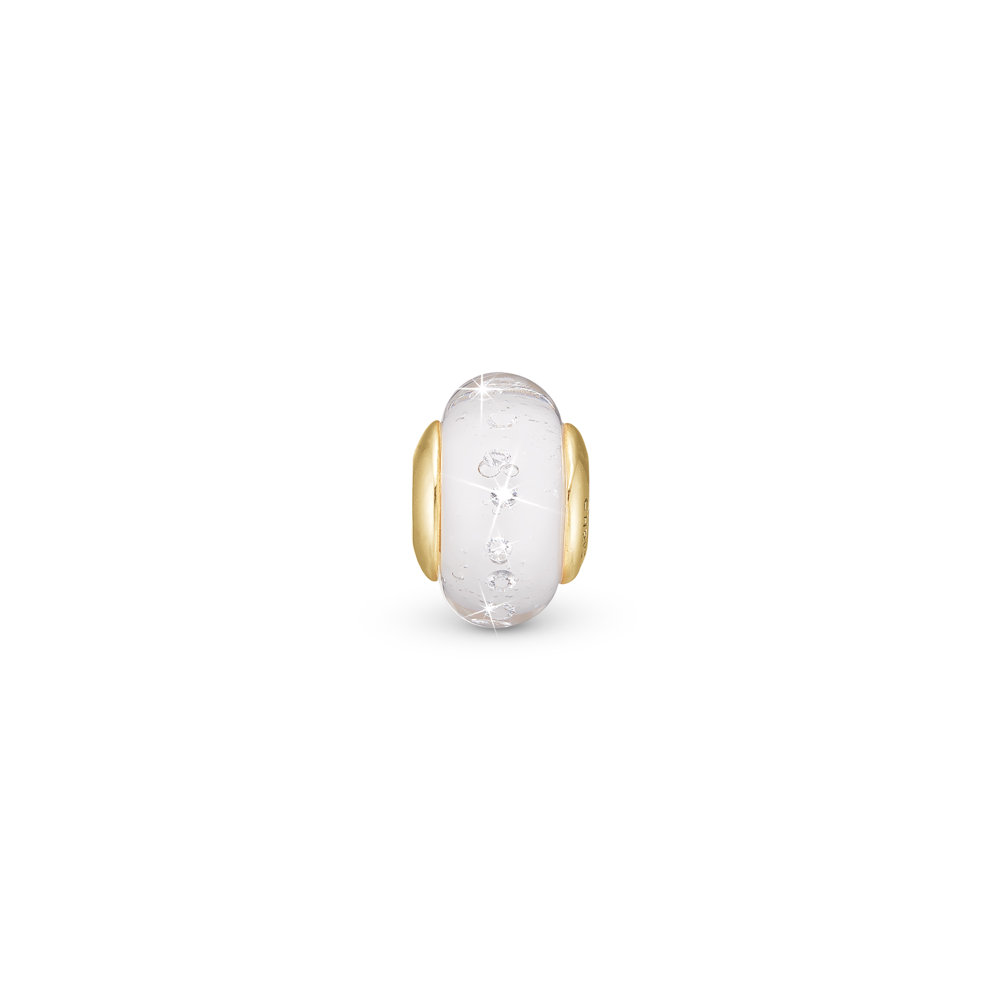 White Topas Globe Charms with sølvBracelet - CHRISTINA