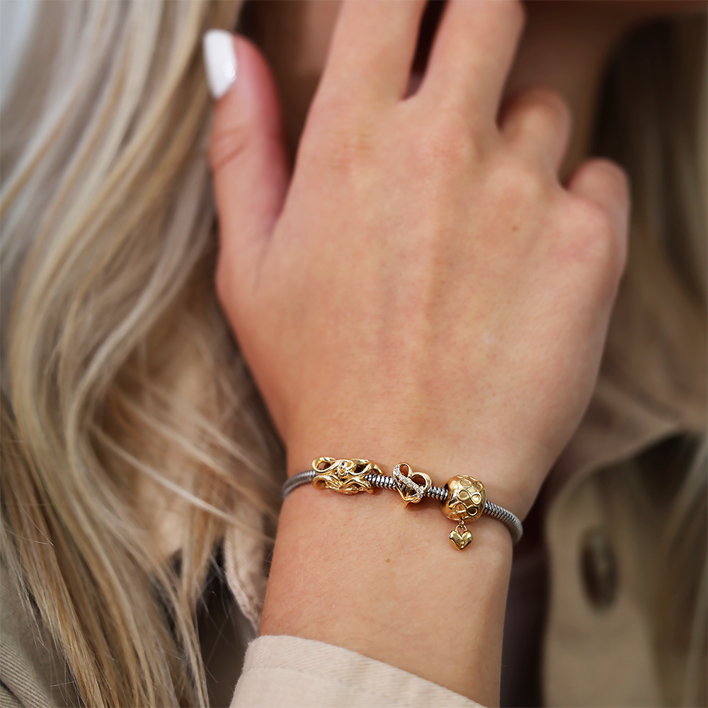 Mother & Child Love Charms with sølvBracelet - CHRISTINA