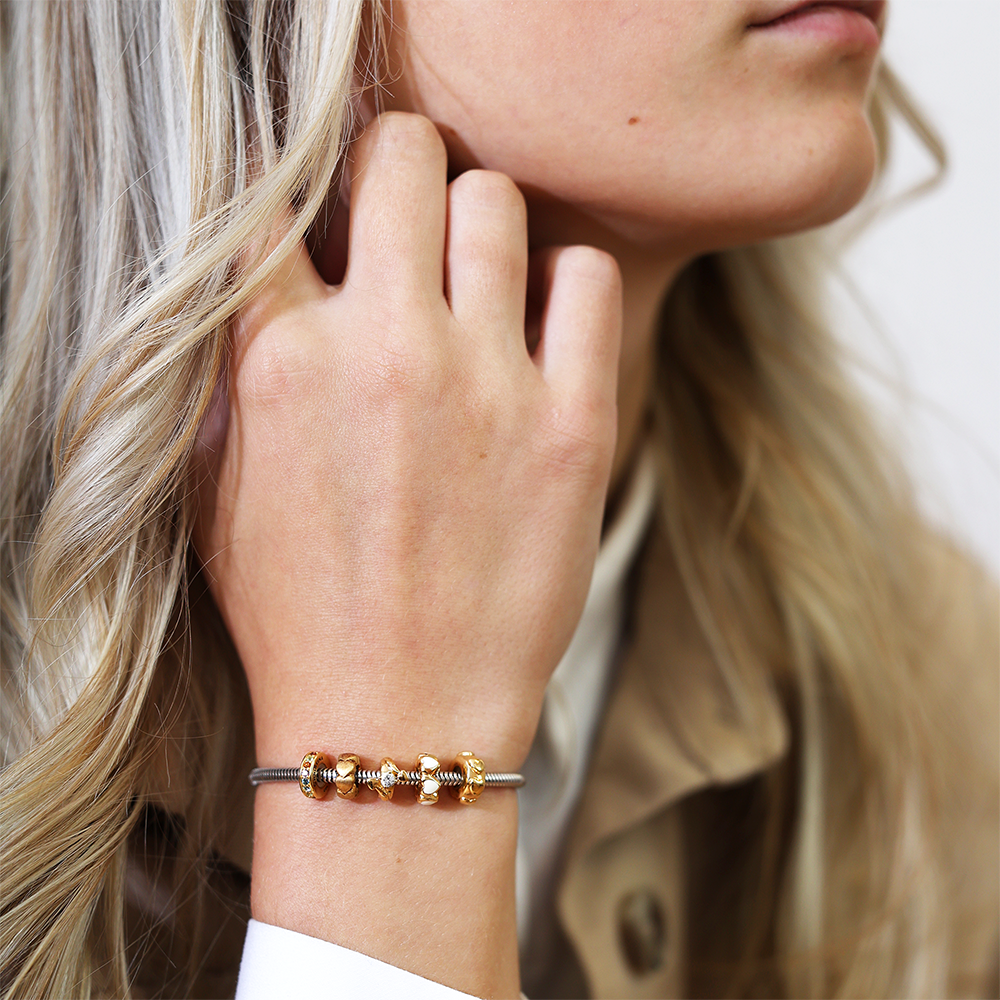 World Goals stopper Charms with sølvBracelet - CHRISTINA
